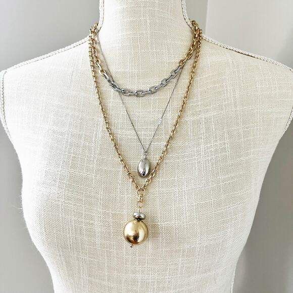 NEW Chico's Convertible Mixed Metals Necklace - Picture 1 of 8